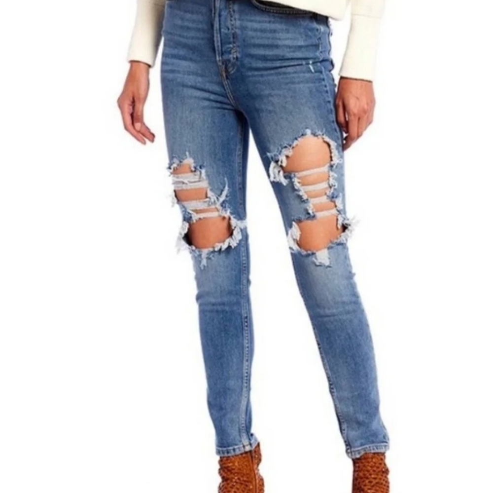 Free People Phoenix High Waist Distressed Jean